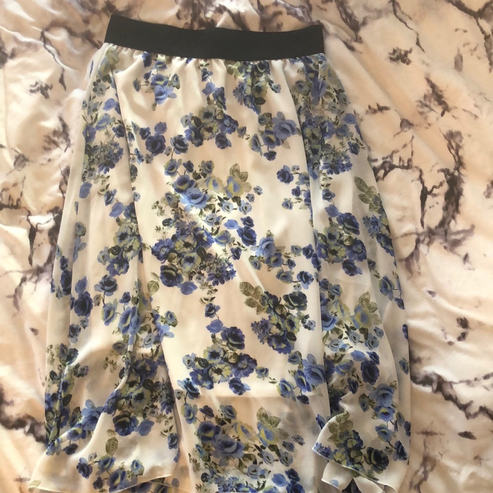 Sheer floral overlay on white slip